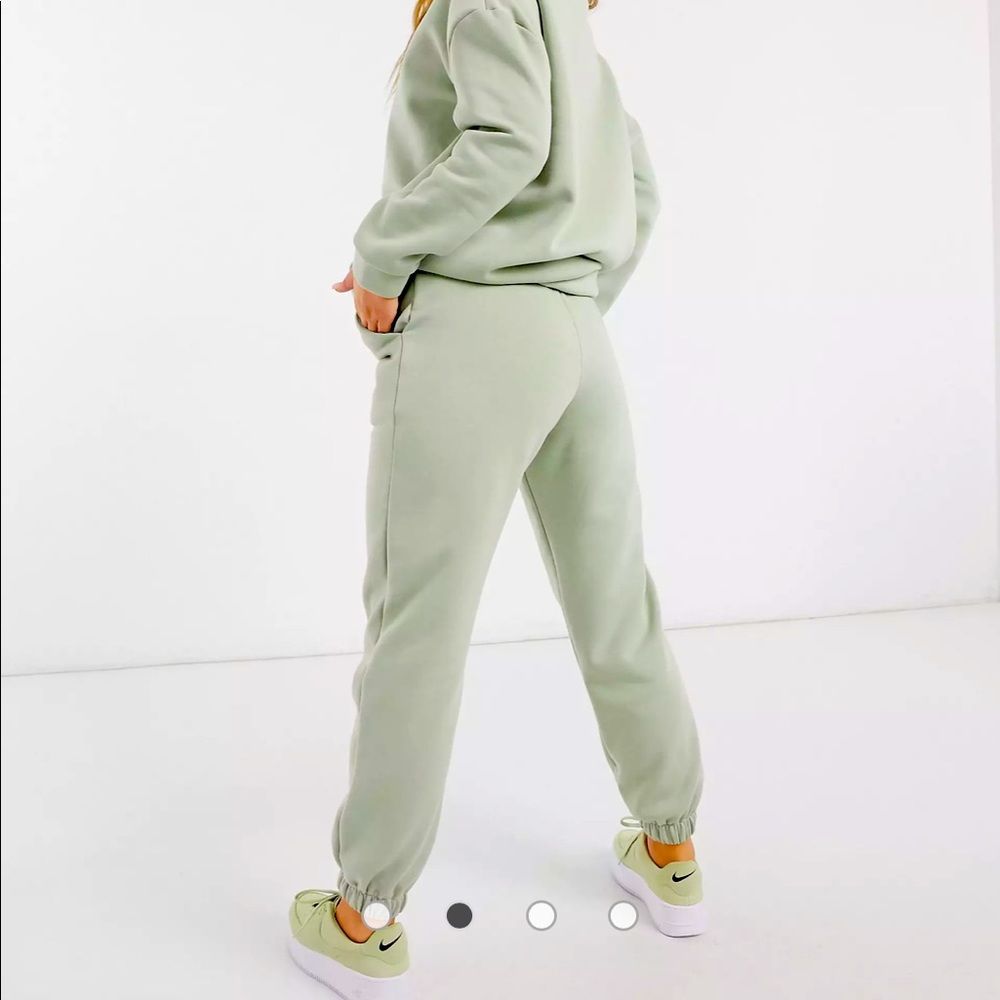 Asos green drop shoulder track suit size 6.